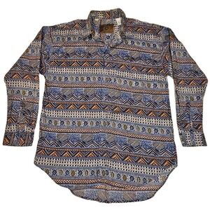 CONTROVENTO MODERN BASIC 100% COTTON Button Down Mens Size Large Blue COLOR...